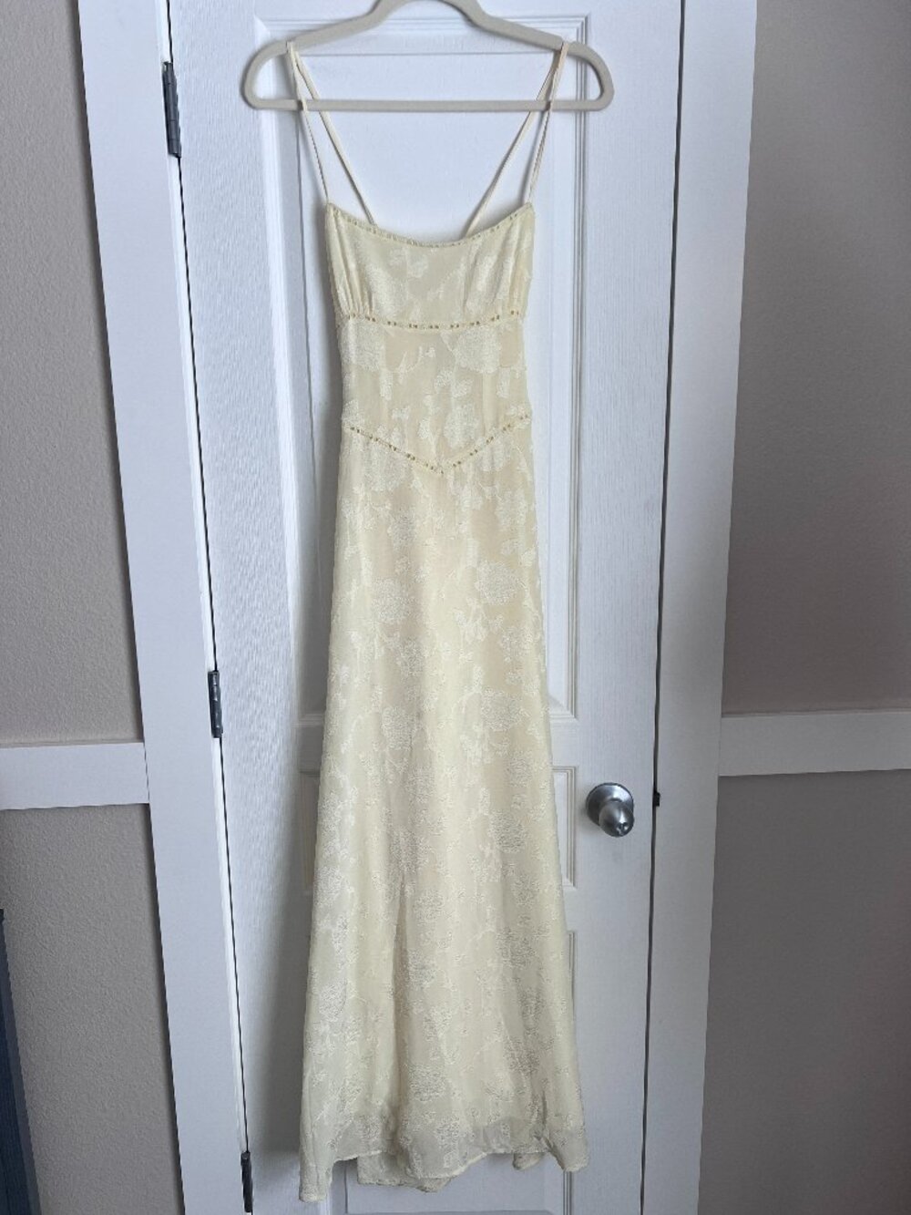 Princess Polly South of France Floral Burnout Maxi Dress in Yellow - Size 4